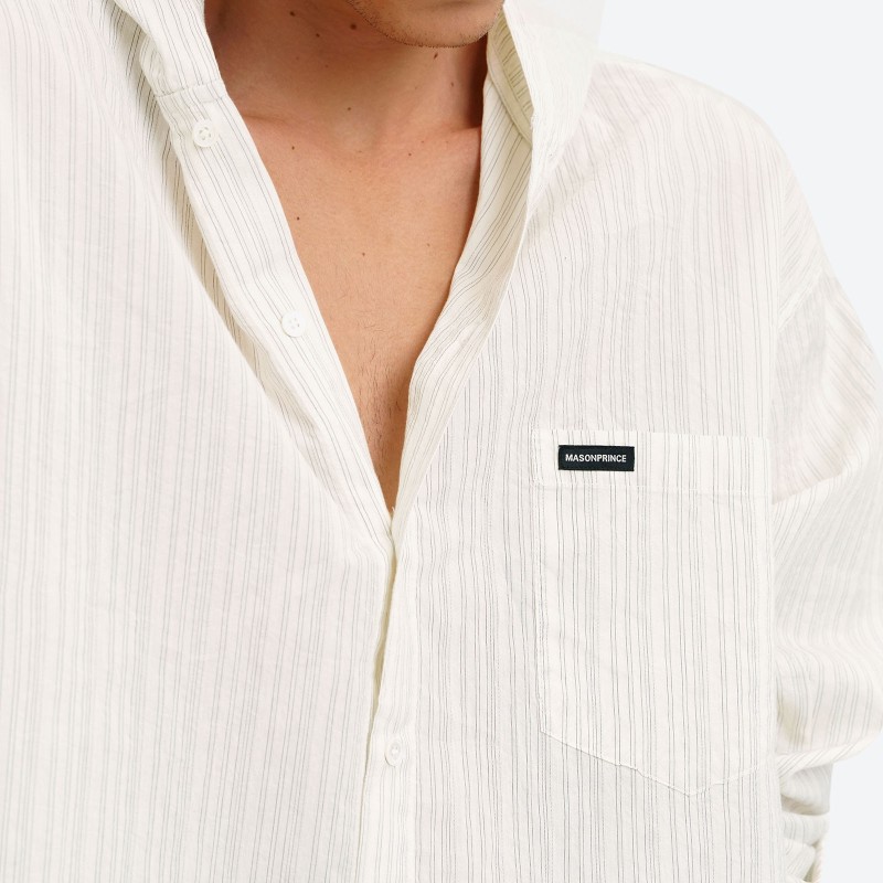 Striped Hooded Long-Sleeve Shirt